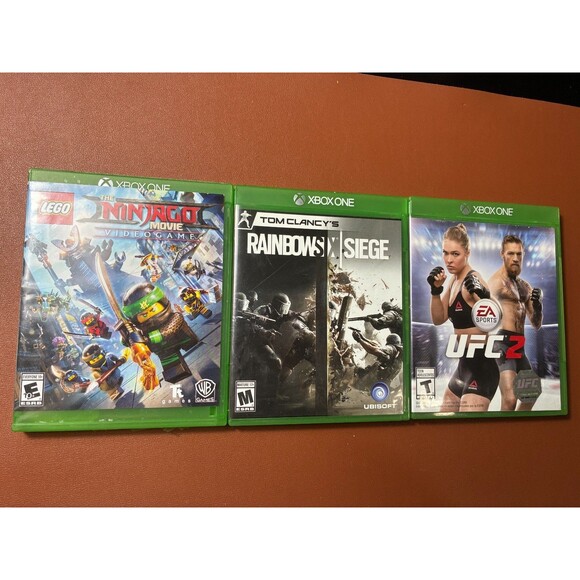 Xbox One Game Lot: LEGO Ninjago, Rainbow Six Siege, UFC 2 - 3 Games Bundle - Picture 1 of 3